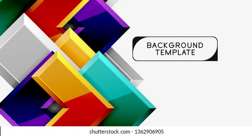 Glossy modern geometric background, abstract arrows composition. Vector