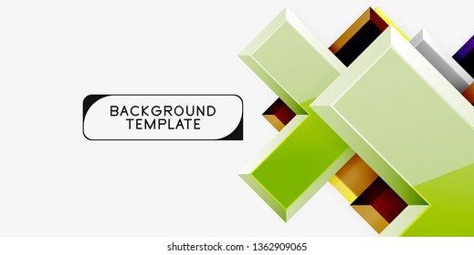 Glossy modern geometric background, abstract arrows composition. Vector