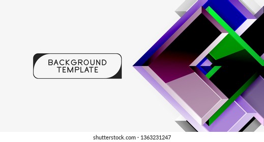 Glossy modern geometric background, abstract arrows composition. Vector