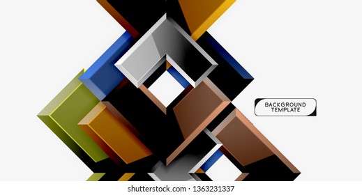 Fondo geométrico moderno brillante, composición de flechas abstractas. Vector