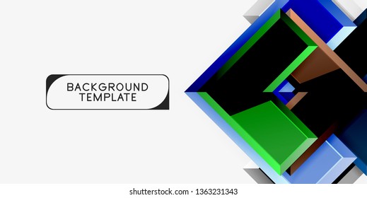 Glossy modern geometric background, abstract arrows composition. Vector