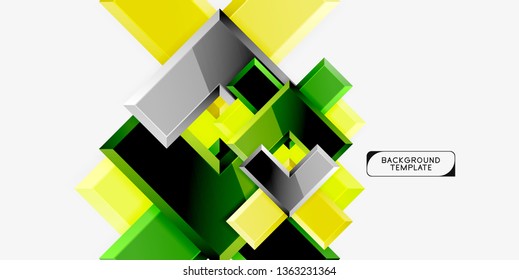 Glossy modern geometric background, abstract arrows composition. Vector