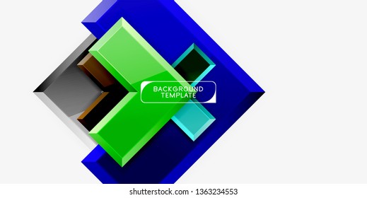 Fundo geométrico moderno brilhante, composição de setas abstratas. Vetor