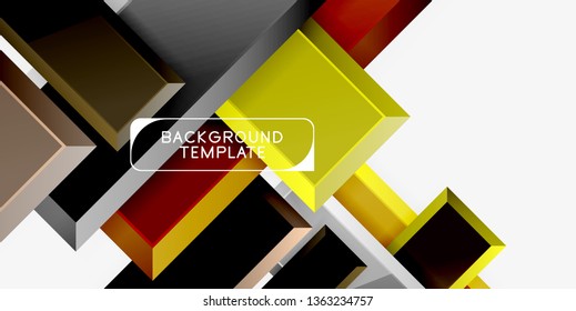 Glossy modern geometric background, abstract arrows composition. Vector
