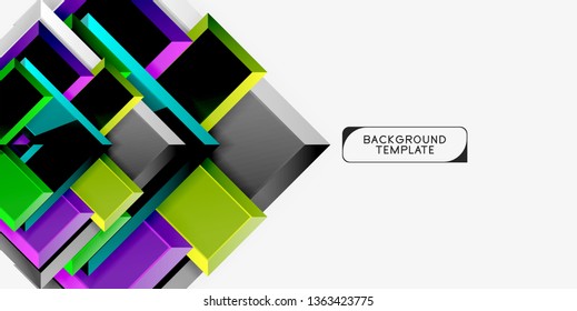 Glossy modern geometric background, abstract arrows composition. Vector