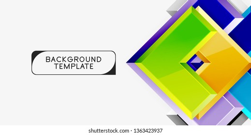 Fondo geométrico moderno brillante, composición de flechas abstractas. Vector