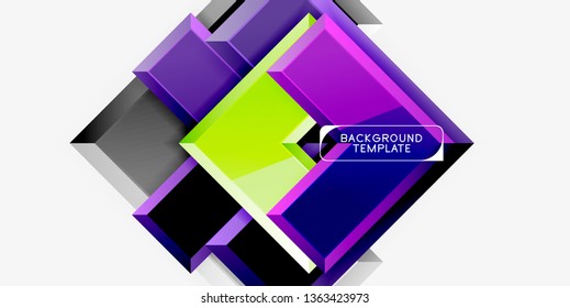 Glossy modern geometric background, abstract arrows composition. Vector