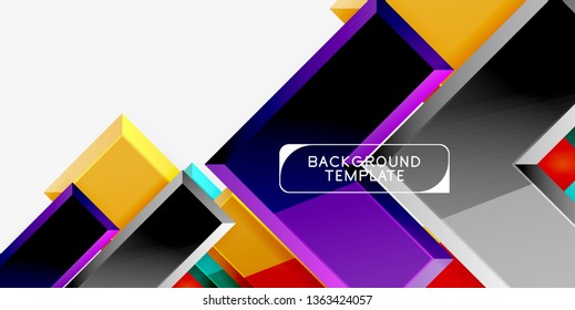 Glossy modern geometric background, abstract arrows composition. Vector