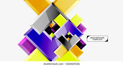 Glossy modern geometric background, abstract arrows composition. Vector