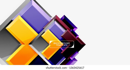 Glossy modern geometric background, abstract arrows composition. Vector