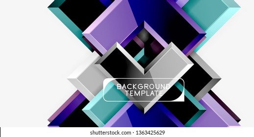 Glossy modern geometric background, abstract arrows composition. Vector