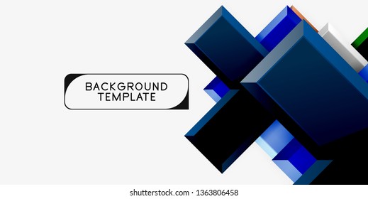 Glossy modern geometric background, abstract arrows composition. Vector