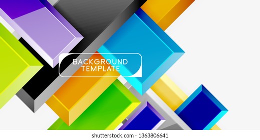 Glossy modern geometric background, abstract arrows composition. Vector