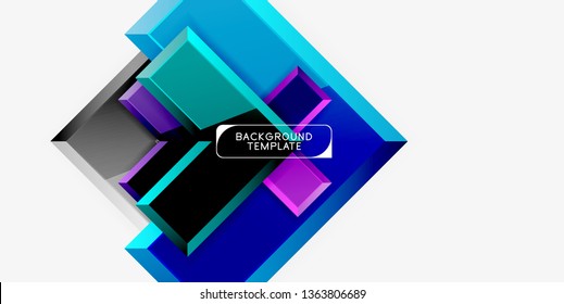 Fondo geométrico moderno brillante, composición de flechas abstractas. Vector