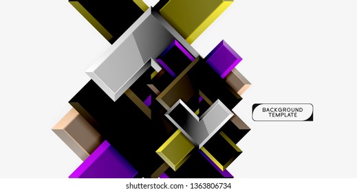 Glossy, zeitgenössischer geometrischer Hintergrund, abstrakte Pfeilzusammensetzung. Vektorgrafik