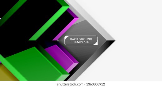 Glossy modern geometric background, abstract arrows composition. Vector