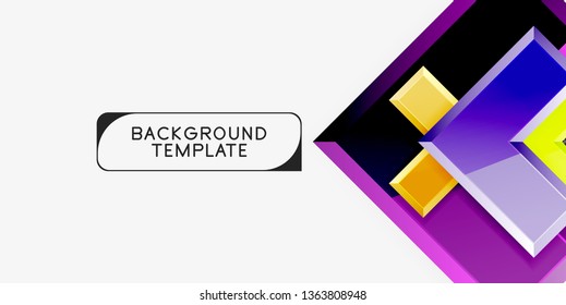 Glossy modern geometric background, abstract arrows composition. Vector