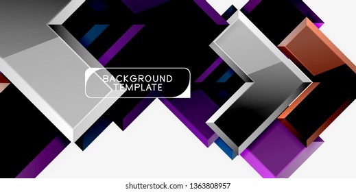 Fundo geométrico moderno brilhante, composição de setas abstratas. Vetor