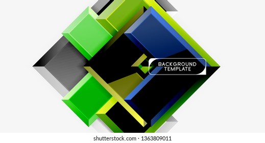 Glossy modern geometric background, abstract arrows composition. Vector