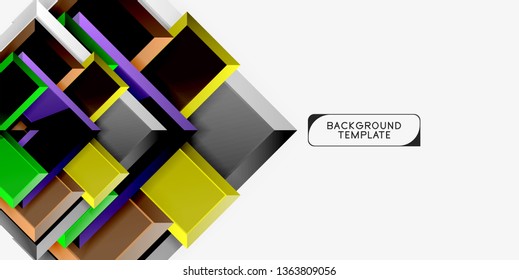Glossy modern geometric background, abstract arrows composition. Vector