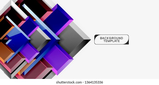 Glossy modern geometric background, abstract arrows composition. Vector