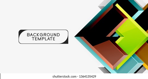 Fondo geométrico moderno brillante, composición de flechas abstractas. Vector