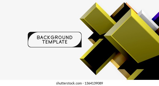 Glossy, zeitgenössischer geometrischer Hintergrund, abstrakte Pfeilzusammensetzung. Vektorgrafik