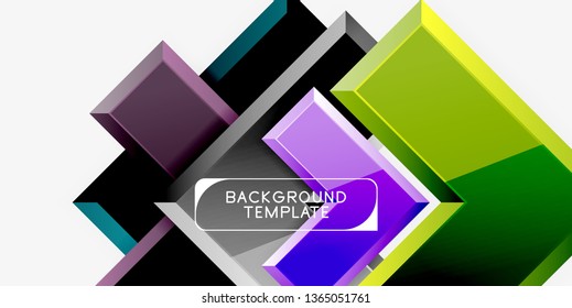 Fondo geométrico moderno brillante, composición de flechas abstractas. Vector
