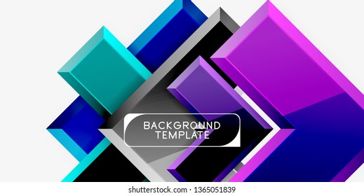 Glossy modern geometric background, abstract arrows composition. Vector