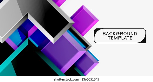 Glossy modern geometric background, abstract arrows composition. Vector