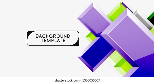 Glossy modern geometric background, abstract arrows composition. Vector