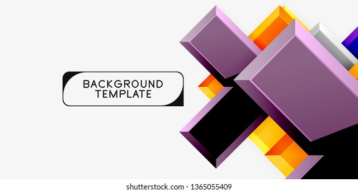 Glossy modern geometric background, abstract arrows composition. Vector