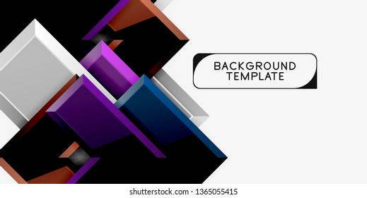 Glossy modern geometric background, abstract arrows composition. Vector