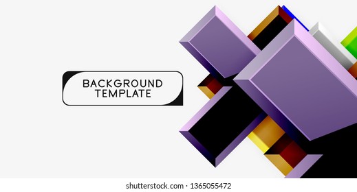 Glossy modern geometric background, abstract arrows composition. Vector