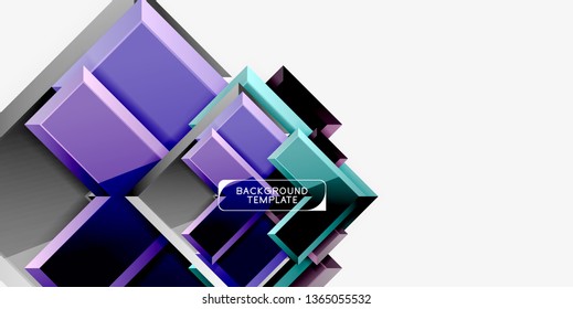 Glossy modern geometric background, abstract arrows composition. Vector