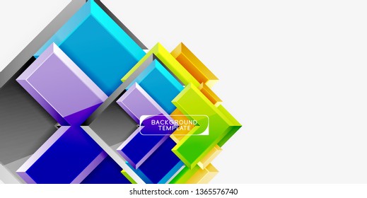 Glossy modern geometric background, abstract arrows composition. Vector