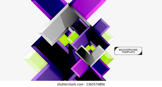 Glossy, zeitgenössischer geometrischer Hintergrund, abstrakte Pfeilzusammensetzung. Vektorgrafik