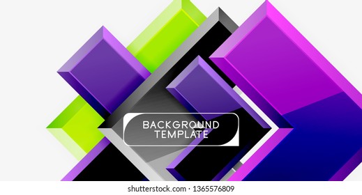 Fondo geométrico moderno brillante, composición de flechas abstractas. Vector