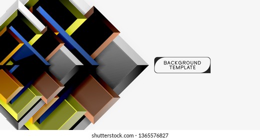 Glossy modern geometric background, abstract arrows composition. Vector