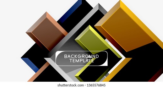Glossy modern geometric background, abstract arrows composition. Vector
