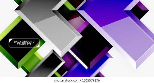Glossy modern geometric background, abstract arrows composition. Vector