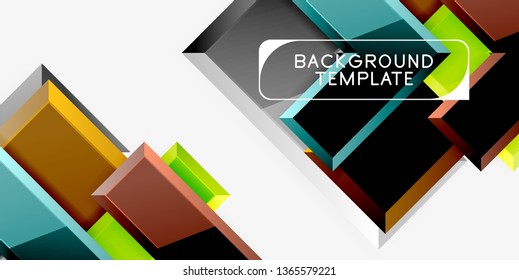 Glossy modern geometric background, abstract arrows composition. Vector