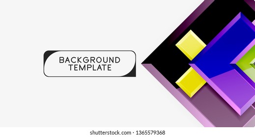 Glossy modern geometric background, abstract arrows composition. Vector