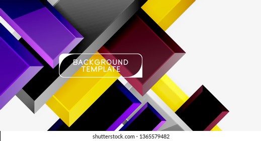 Glossy modern geometric background, abstract arrows composition. Vector