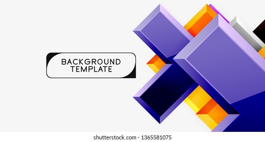 Glossy modern geometric background, abstract arrows composition. Vector