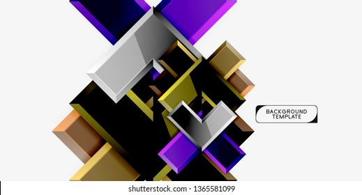 Fondo geométrico moderno brillante, composición de flechas abstractas. Vector