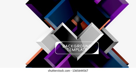 Fondo geométrico moderno brillante, composición de flechas abstractas. Vector
