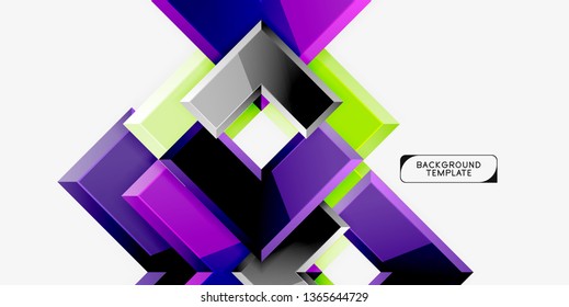 Fondo geométrico moderno brillante, composición de flechas abstractas. Vector