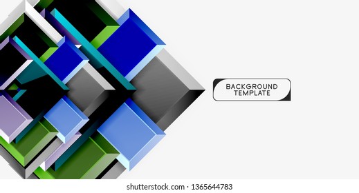 Fondo geométrico moderno brillante, composición de flechas abstractas. Vector