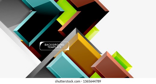 Fondo geométrico moderno brillante, composición de flechas abstractas. Vector